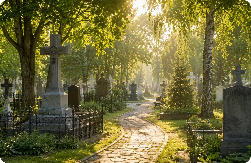 Аллея Мичуринского кладбища